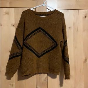 Rust orange and black patterned sweater